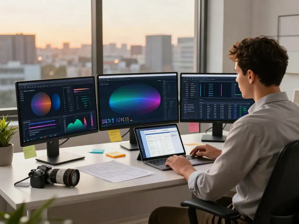 SEO specialist optimizing content with instant indexing strategies in a dynamic workspace