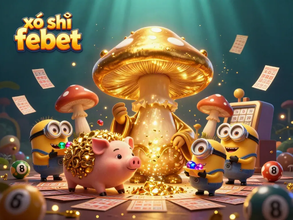 Experience the thrill of xổ số febet with a magical lottery scene full of excitement and rich details.