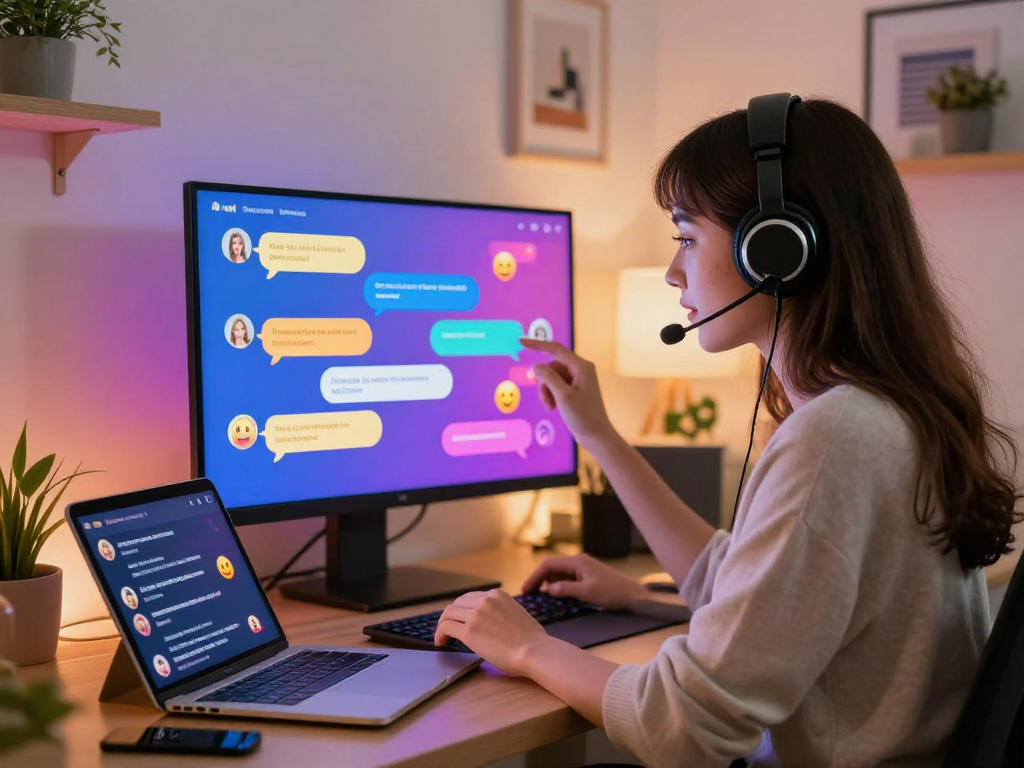 Engaging nsfw AI chat experience with colorful chat interface and user interaction.