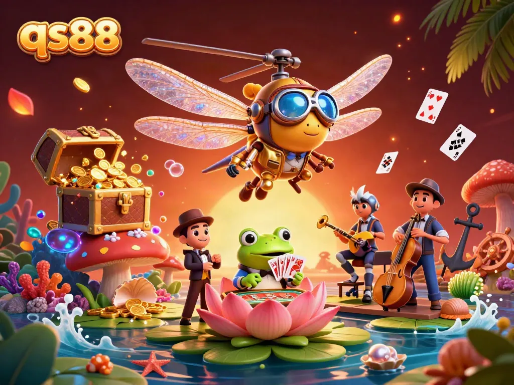 Engage with qs88 by winning big at the lily pad casino, featuring vibrant characters and underwater treasures.