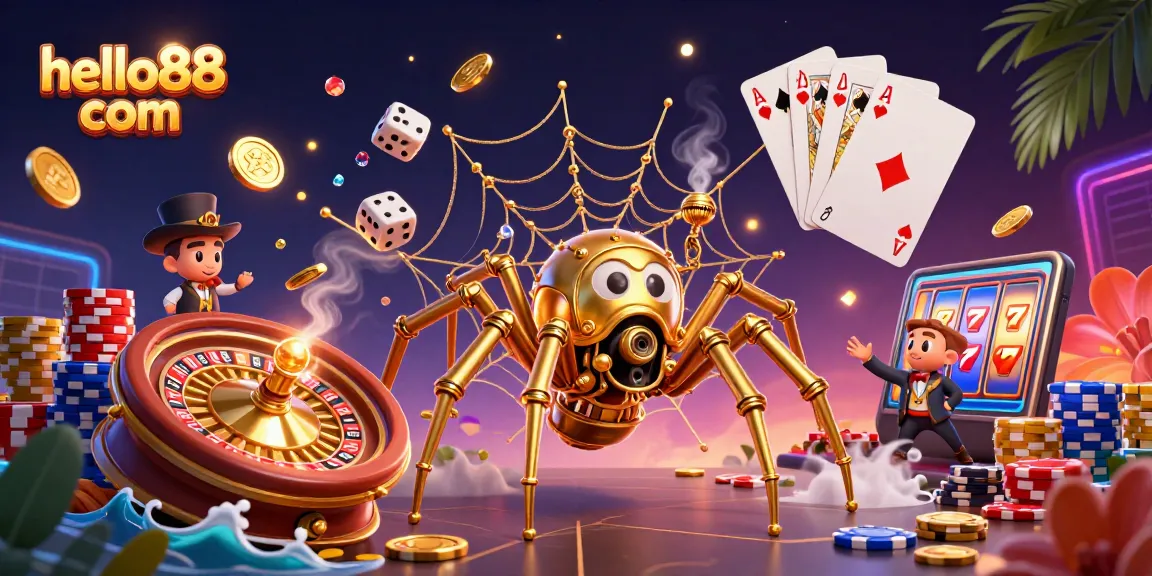 Experience thrilling gameplay at hello88 com with a whimsical steampunk twist in this vibrant casino illustration.