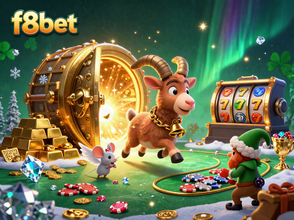 Engage with f8bet's thrilling holiday-horror casino featuring 3D Krampus goat and festive action.