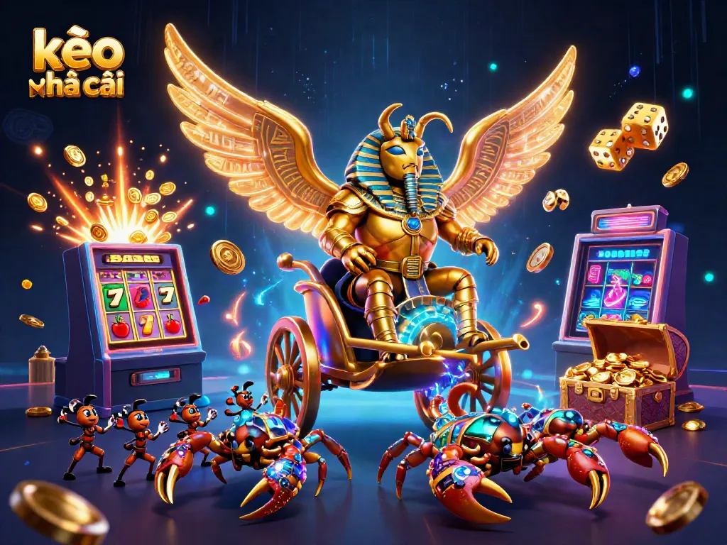 Experience kèo nhà cái with vivid details of a casino-themed world filled with golden treasures, fun characters, and vibrant energy.