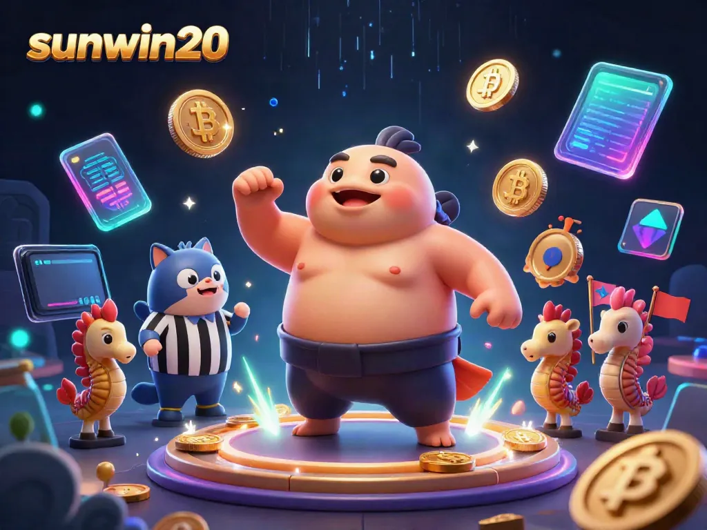 Engage with sunwin20 in a thrilling underwater casino scene featuring a blowfish champ and crypto elements.