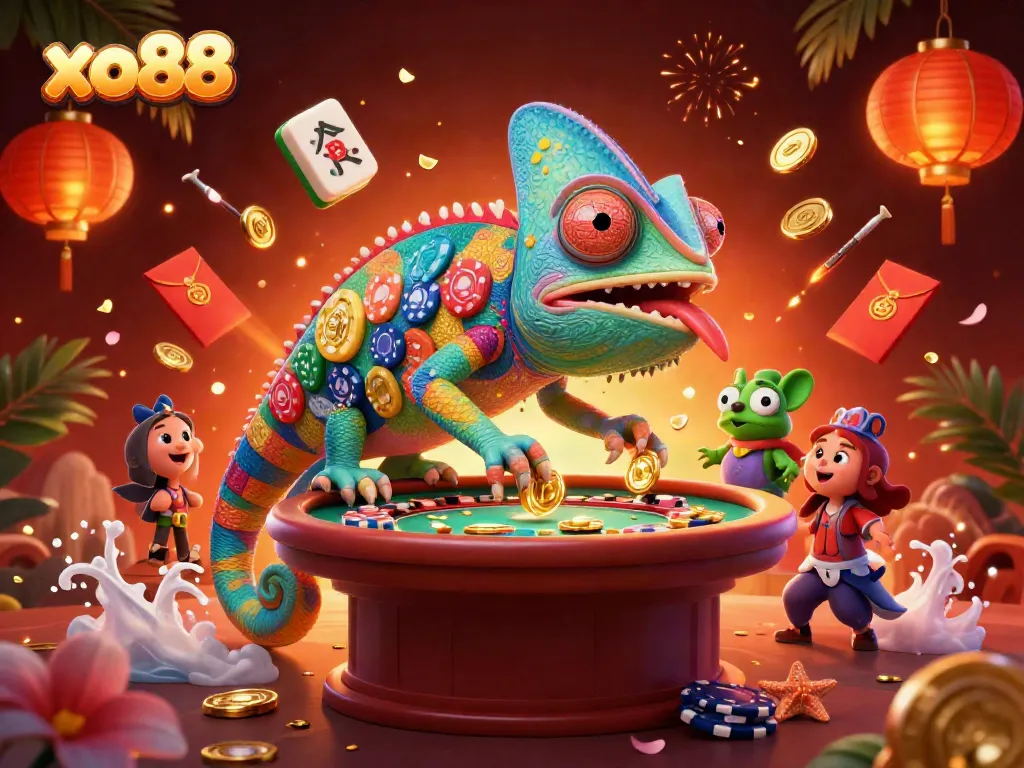 Experience the thrill of xo88 with our vibrant casino scene filled with dynamic game elements.
