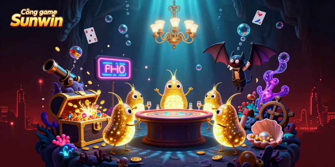 Cổng game Sunwin delivers an exciting underwater casino experience featuring glowworms and vibrant gaming elements.