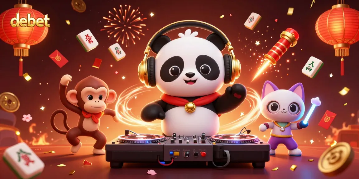Experience the excitement of debet gambling with vibrant characters and dazzling visuals in this 3D illustration.