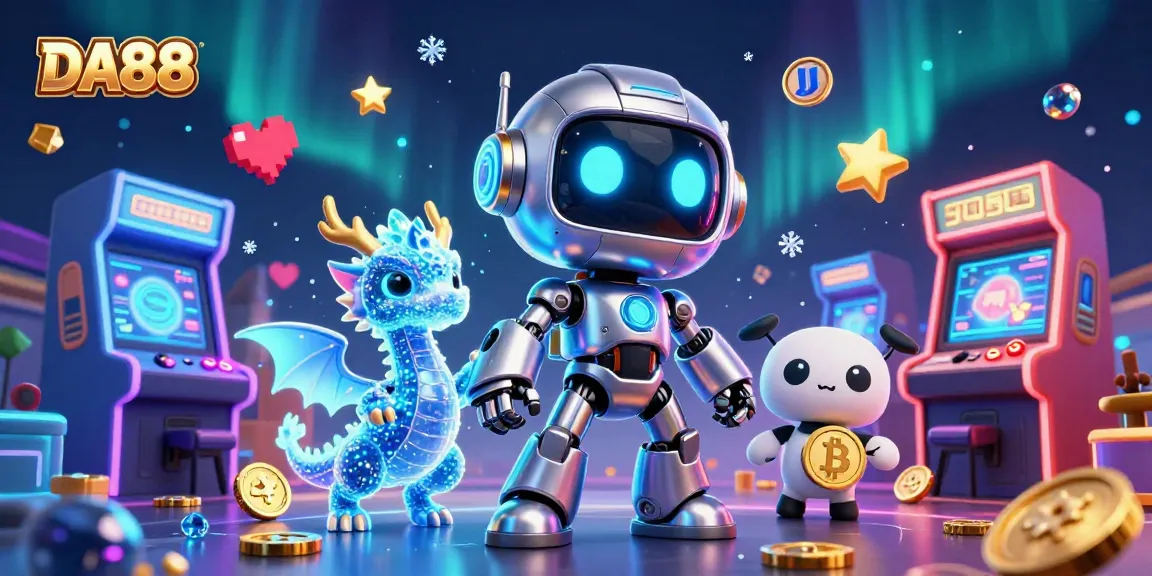 Experience the excitement of DA88 with a cyberpunk gaming scene infused with casino elements.