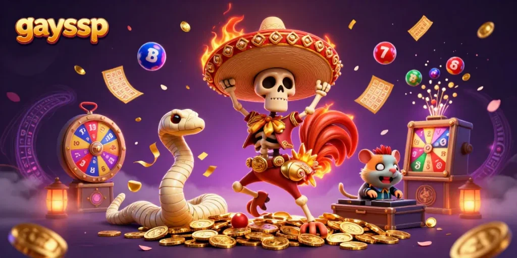 Catch the excitement at gaysvp as the animated characters enjoy a vibrant luck celebration with lottery elements.