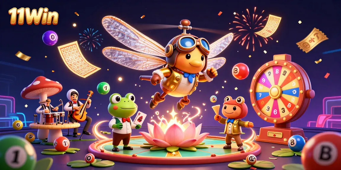 Play exciting games at 11Win's dynamic casino with vibrant characters and colorful action elements.