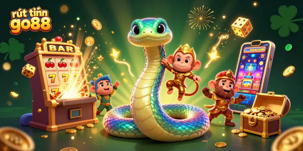 Experience the exciting world of rút tiền go88 as golden coins burst forth from a 3D slot machine amidst magical creatures.