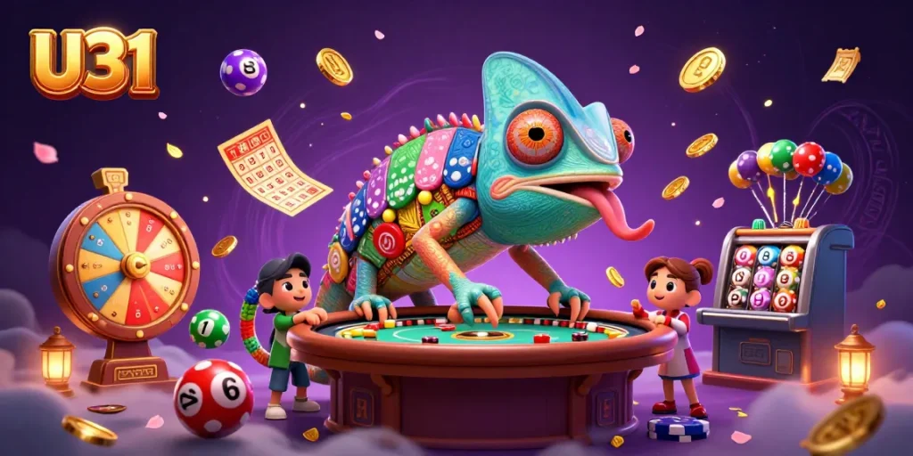 Engage in thrilling gameplay with U31 as a colorful chameleon casino owner and dynamic game elements.